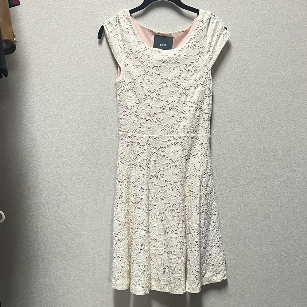 H&M Cream Lace Midi Dress